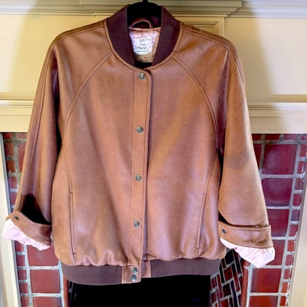 We the free vegan suede wild Rose bomber jacket